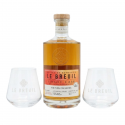Coffret Whisky Single Cask Finition Calvados + 2 verres - Breuil 46,4% 70cl
