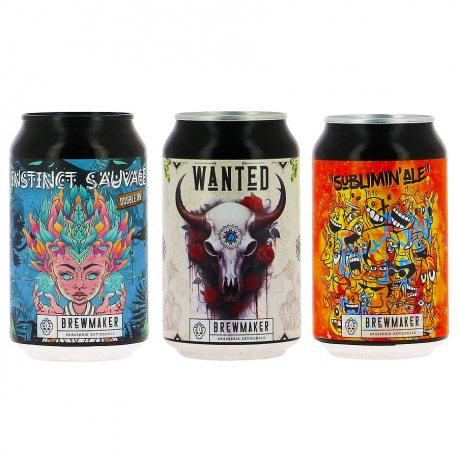 Bières canettes Brewmaker 3x33cl