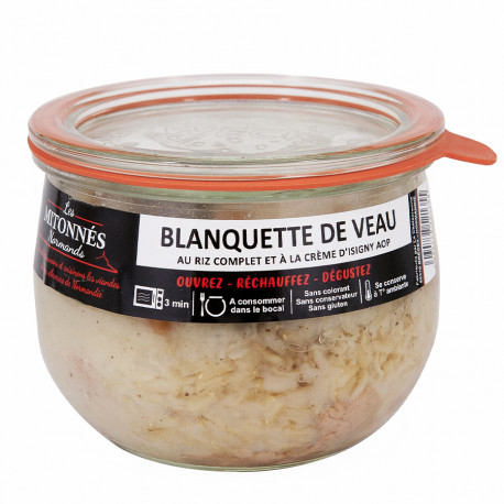 Blanquette de veau au riz complet & crème d’Isigny AOP 375g La Chaiseronne