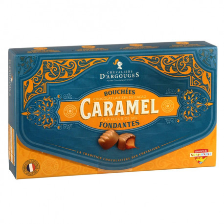 Bouchées caramel et chocolat au lait 33% 140g Chevalier d'Argouges