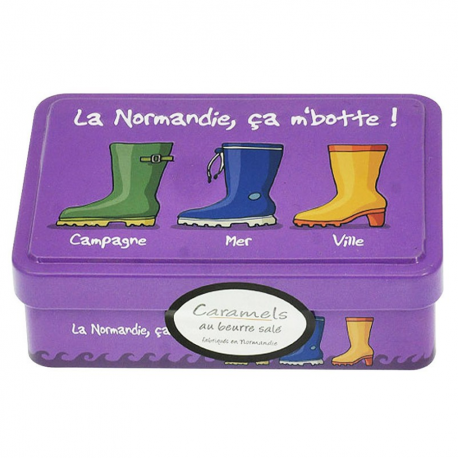 Boite de caramels La Normandie, ça m'botte 100g Heula