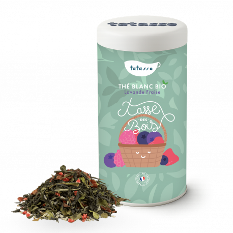 Thé blanc bio Lavande Fraise - Tasse des Bois - Tatasse