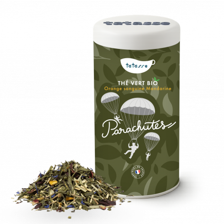 Thé vert bio Orange sanguine, Grenade et Mandarine - Parachutes - Tatasse