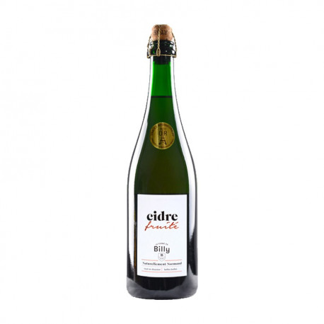 Cidre demi-sec fruité fermier Billy 75cl 4,5%
