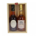 Coffret bois Calvados fine et Pommeau de Normandie Coquerel 2x35cl