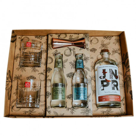 Coffret spiritueux sans alcool avec tonic et verres JNPR