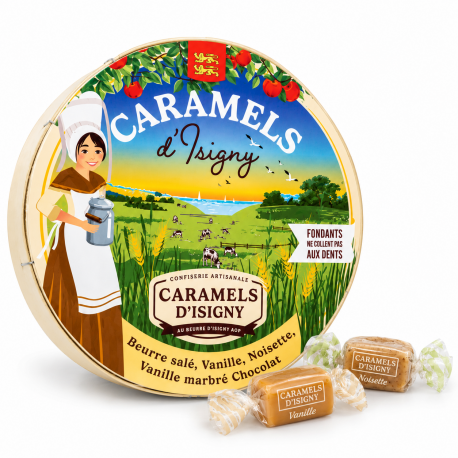 Caramels d'Isigny "Assortiment Fondants" Boite Camembert 150g