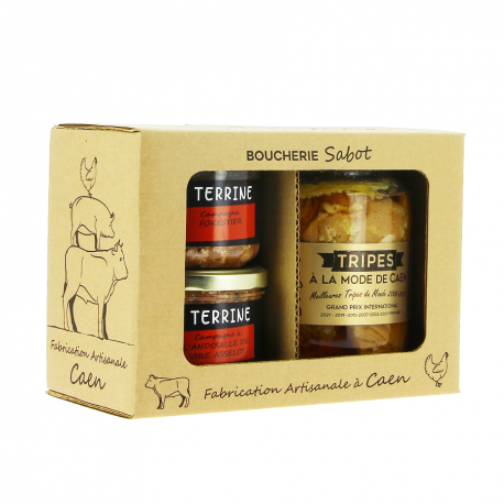 Coffret tripes 780g et terrines 2x180g Sabot