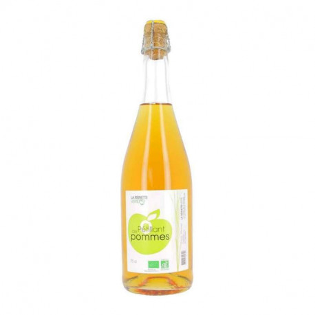 Jus de pomme pétillant bio 75cl Le verger de la Reinette