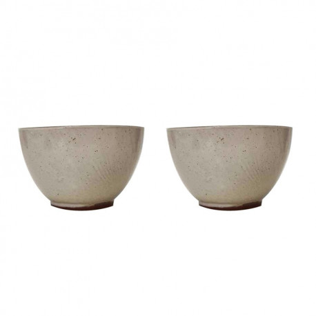 Lot de 2 bolées blanches en grès 200ml Poterie Turgis