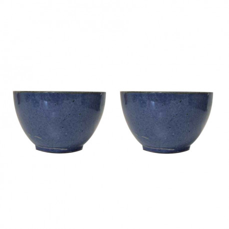Lot de 2 bolées bleues en grès 200ml Poterie Turgis