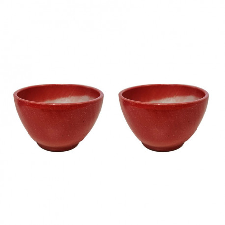 Lot de 2 bolées rouges en grès 200ml Poterie Turgis