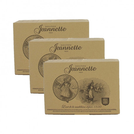 Lot de 3 boites de madeleines Jeannette nature 3x250g