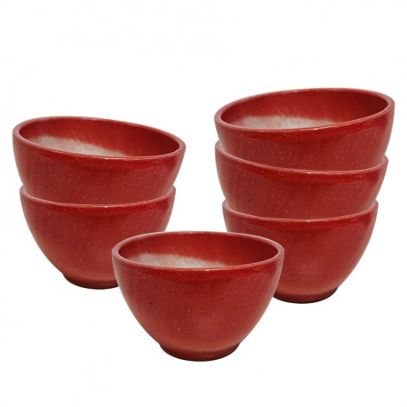 Lot de 6 bolées rouges en grès 200ml Poterie Turgis