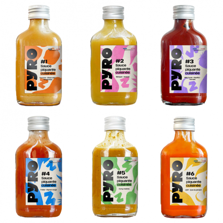 Pack de 6 sauces piquantes 6x10cl Pyro