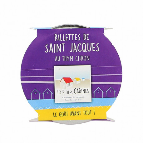 Rillettes de noix de Saint Jacques au thym et citron 90g Les P’tites Cabines