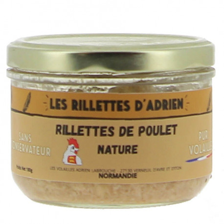 Rillettes de poulet nature 180g Adrien & Cie