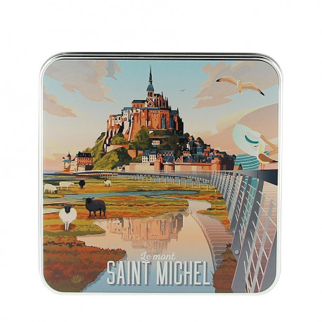 Sablés normands boîte en métal "Mont-Saint-Michel" 120g
