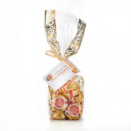 Sachet de 18 chocolats fourrés au Calvados en forme de Camembert 150g