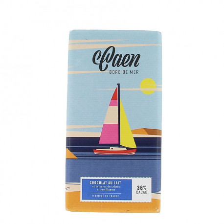 Tablette de chocolat au lait et brisures de crêpes croustillantes 100g