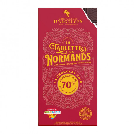 Tablette des normands au chocolat noir 70% 100g Chevalier d'Argouges