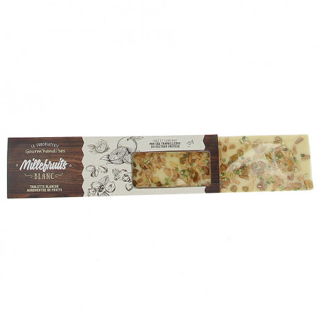 Tablette millefruits chocolat blanc 140g Gourm'handi'ses
