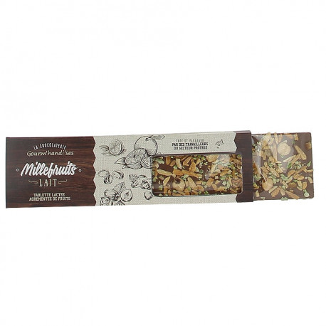 Tablette millefruits chocolat lait 140g Gourm'handi'ses