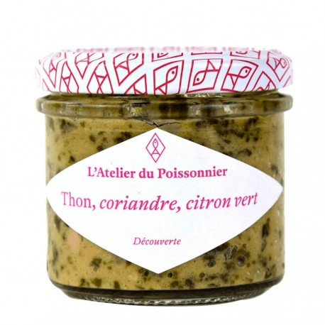 Rillettes de thon, coriandre et citron vert 90g Atelier du Poissonnier