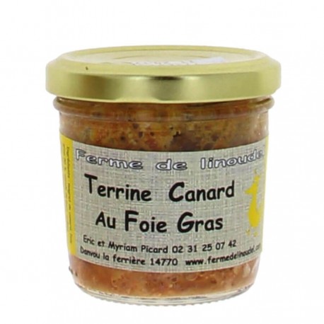 Terrine de canard au foie gras 90g Linoudel