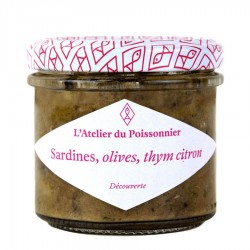 Rillettes de sardines, olives, thym citron 90g Atelier du Poissonnier