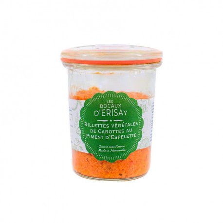 Rillettes végétales carotte au piment d'Espelette Les bocaux d'Erisay 100g