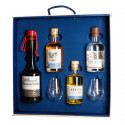 Coffret Calvados, Whisky, Gin et Rhum de la Spiriterie 4x20cl