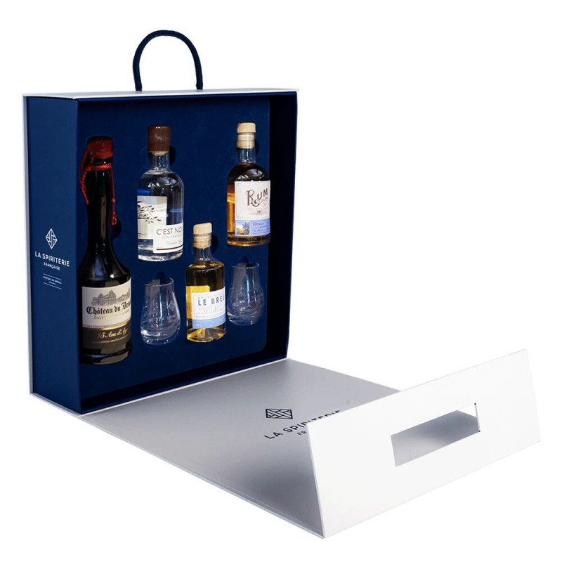 Coffret découverte Calvados, Whisky, Gin et Rhum de la Spiriterie 4x20cl