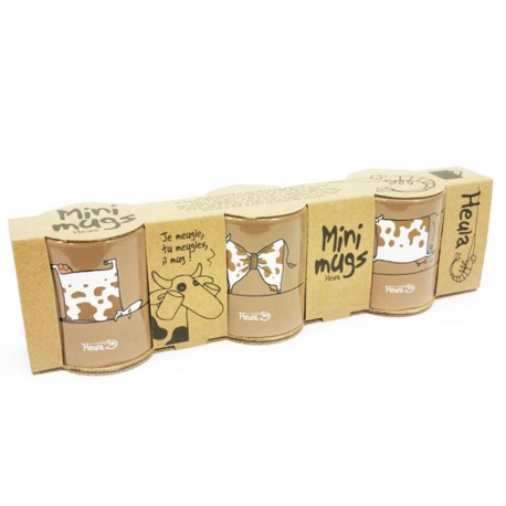 Mini mugs marrons "3 types de café" - Heula