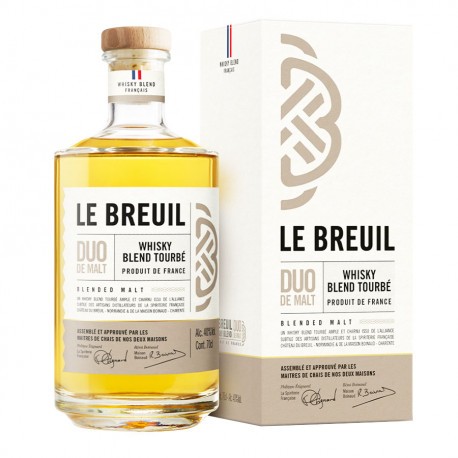 Whisky blend duo de malt tourbé- Breuil 40% 70cl