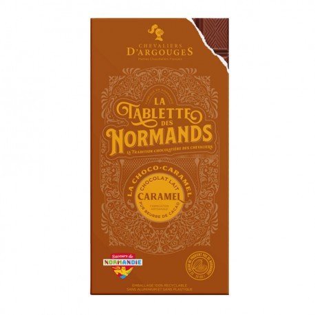 Tablette des normands au chocolat au lait et caramel 32% 100g