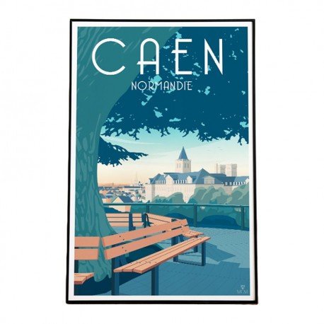 Affiche de Caen - Déco murale personnalisée - Affichéo