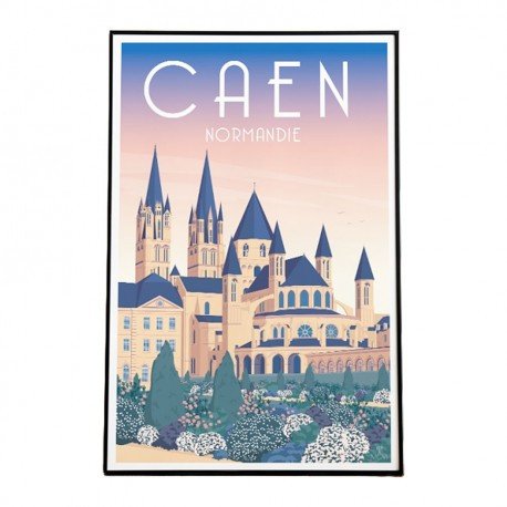 Affiche Caen, Abbaye aux Hommes 40x60cm MOVI Normandie