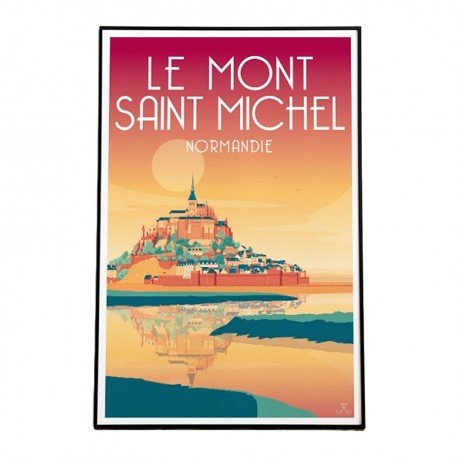 Affiche Dans la baie du Mont-Saint-Michel 40x60cm MOVI Normandie