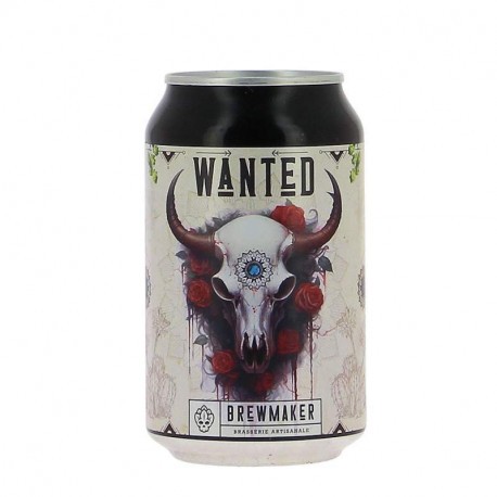 Bière canette Wanted Brewmaker Ambrée 33cl 7%