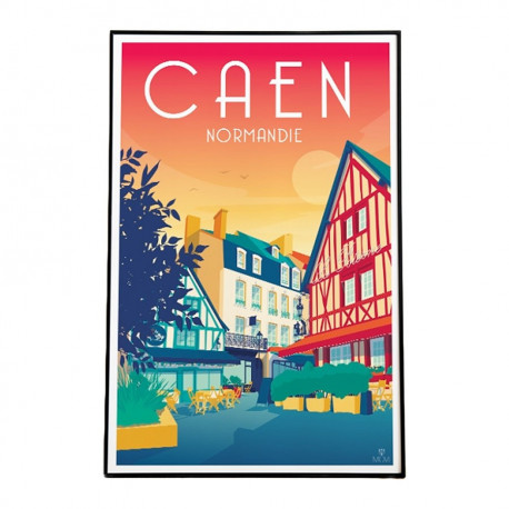 Affiche Caen, le Vaugueux 40x60cm MOVI Normandie