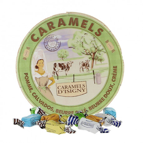 Assortiment Normandie Caramels d'Isigny 150g Boîte Camembert