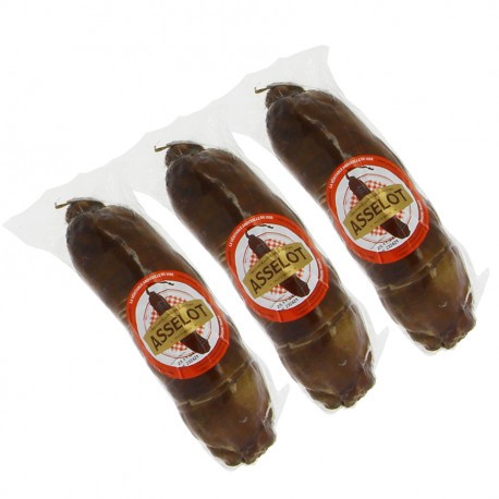 Lot de Véritables andouilles de Vire entières Asselot 3x320g