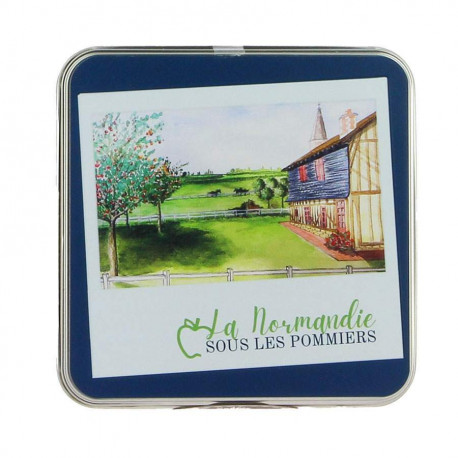 Sablés normands boîte en métal "La Normandie sous les pommiers" 120g