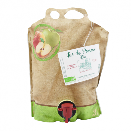 Jus de pomme BIO en poche Manoir de Durcet 3L