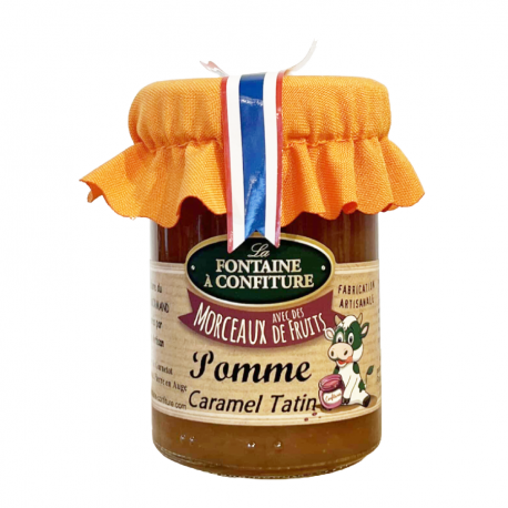 Confiture avec morceaux pomme et caramel tatin 230g La Fontaine à Confiture