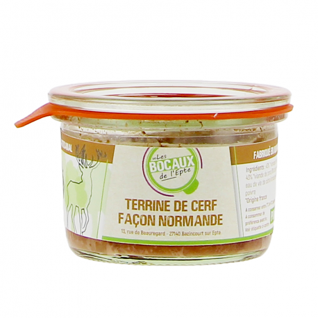 Terrine de cerf façon normande 250g Les bocaux de l'Epte