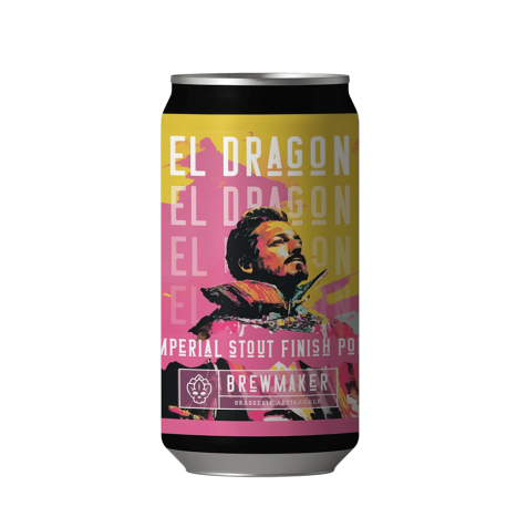 Bière canette El Dragon Imperial stout finish porto Brewmaker 33cl 9%