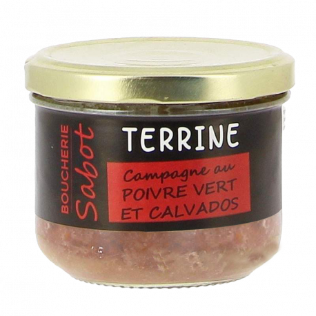 Terrine de campagne au poivre vert et Calvados 180g Sabot
