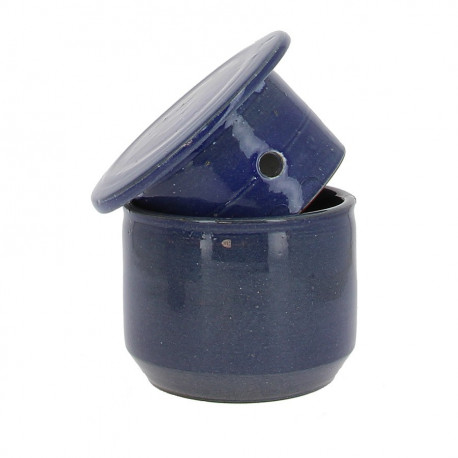 Beurrier à eau en grès bleu foncé 500ml